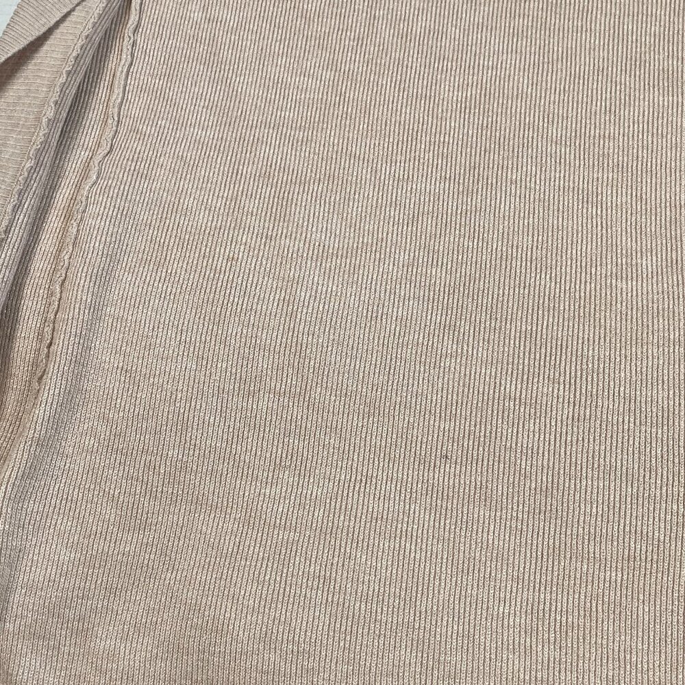 Cyrus Cardigan Sweater Open Front Front Pockets Vented Sides Tan Women's Size M - Picture 9 of 16